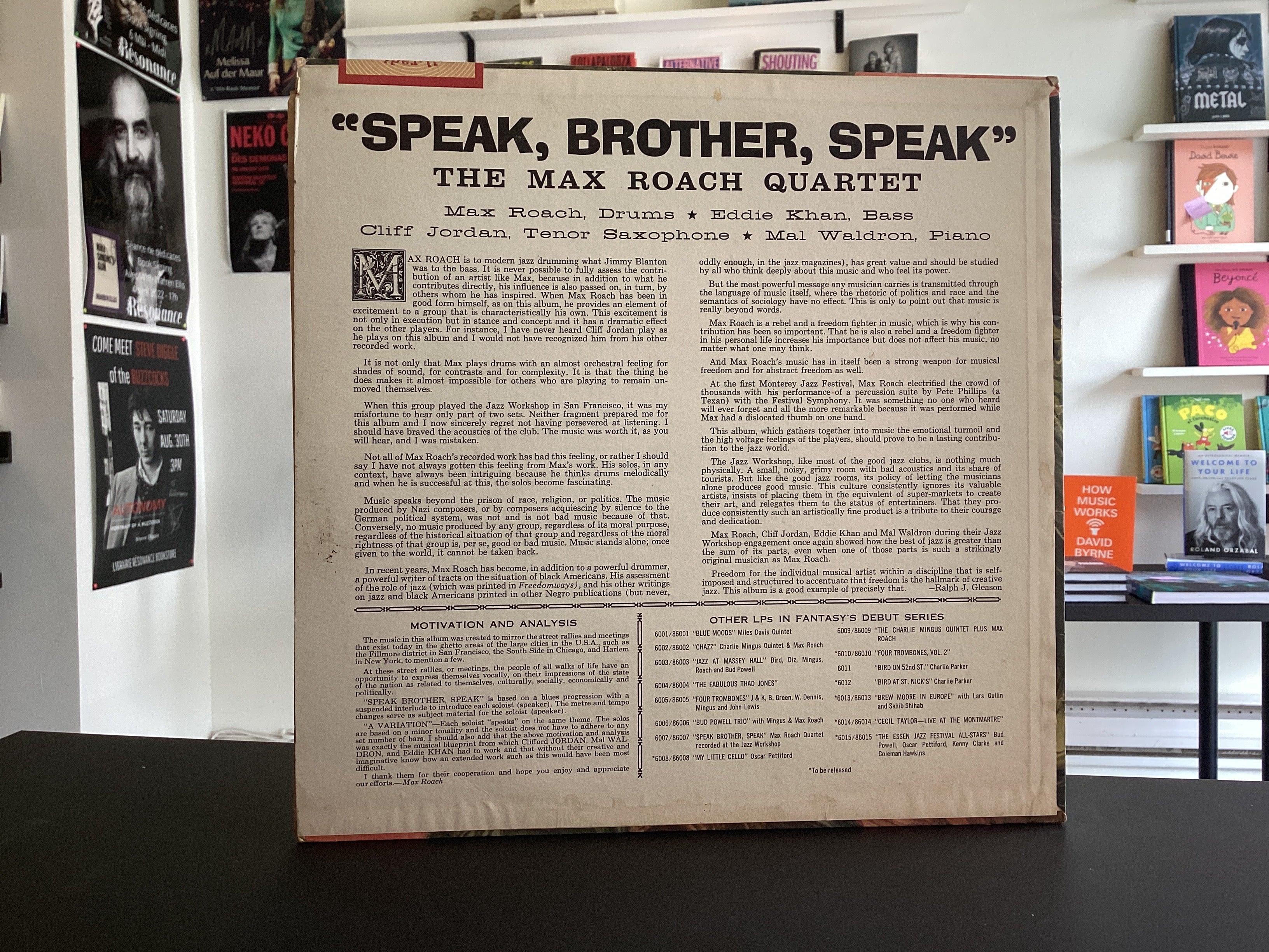 Max Roach Quartet	Speak, Brother, Speak!